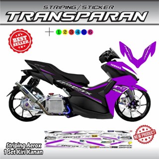 條紋變化透明透明貼紙 UV AEROX 155 NVX 透明越南風格最新圖案