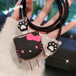 三麗鷗 Hello Kitty 充電器數據線保護套繞線器套件適用於 Apple 18W 20W 充電器適配器保護套適用於