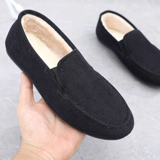 hoka 懶人鞋 拖鞋女外出 精品鞋子 2022冬季老北京布鞋男士棉鞋豆豆鞋刷毛加厚懶人鞋韓版防滑保暖棉
