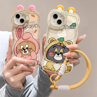 蘋果16promax手機殼vivo華為OPPO小米iPhone卡通貓和老鼠雙支架