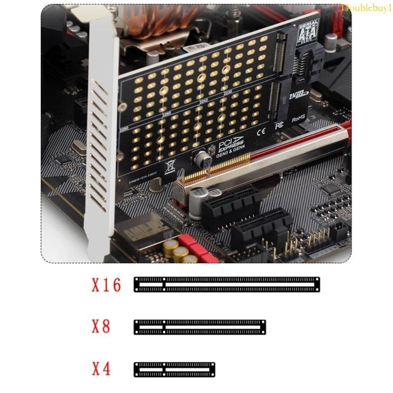 Dou PCIE 轉 M 2 適配器 M 2 SSD 轉 PCIEX4 X8 X16 擴展卡 PCIE 雙槽
