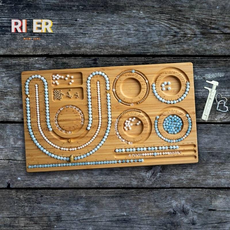 1 件裝木質串珠板串珠板手鍊腳鍊木製珍珠板,用於製作珠寶手鍊串珠墊托盤