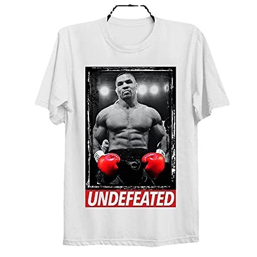 UNDEFEATED 男士純棉 T 恤 Iron Mike Tyson 拳擊不敗名人堂酷復古中性 T 恤純棉 O 領短褲