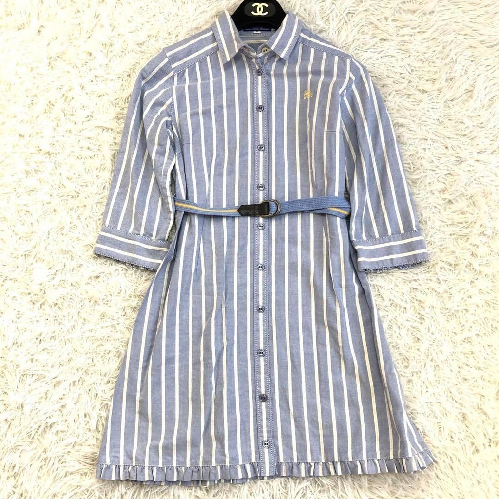 二手 - 英國 Burberry 條紋襯衫式連身裙 36/S