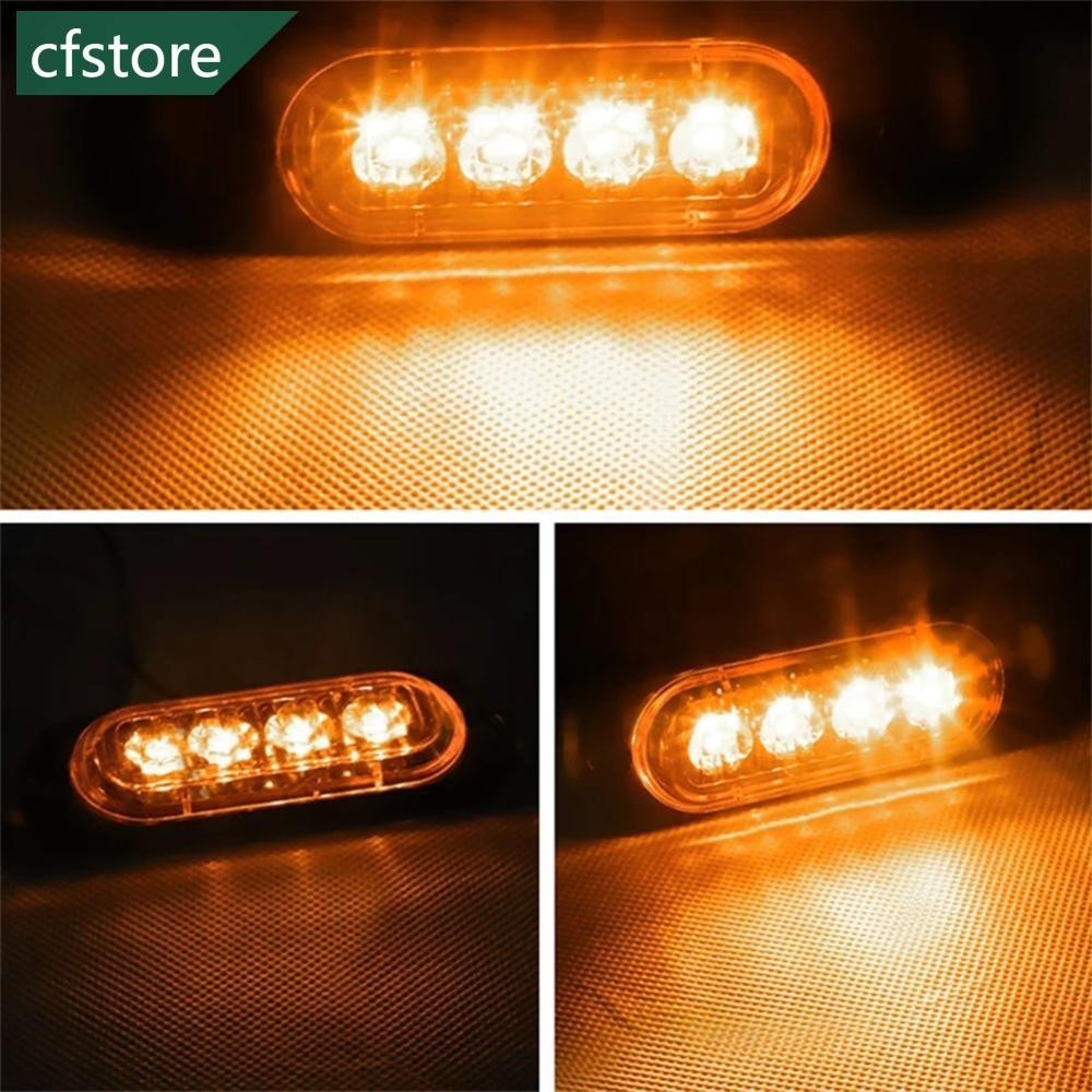 Cfstore 4 LED 側標誌燈 12-24V 防水輪廓燈汽車拖車貨車貨車巴士安全警示燈指示燈 M5X6