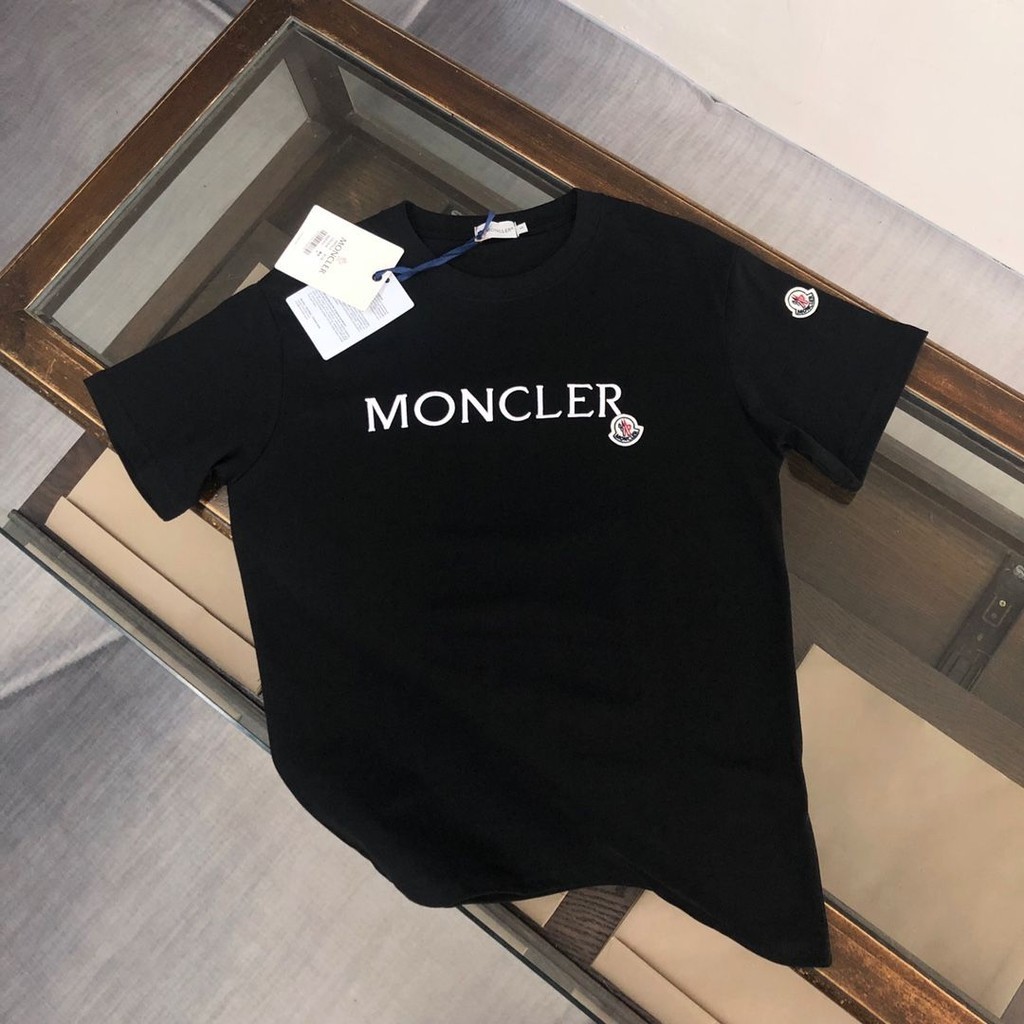 TOAO Moncler 2023男女夏季寬鬆水洗棉休閒繡標圓領短袖T恤情侶短袖