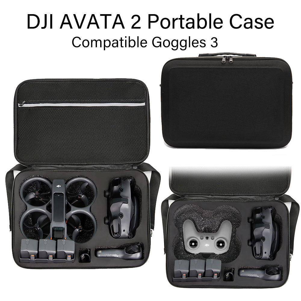適用於 DJI Avata 2 收納盒單肩包賽車體驗眼鏡斜挎保護包配件盒