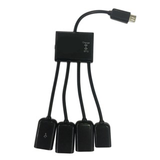 4 合 1 端口微型 USB 電源充電 OTG HUB 電纜,適用於智能手機平板電腦