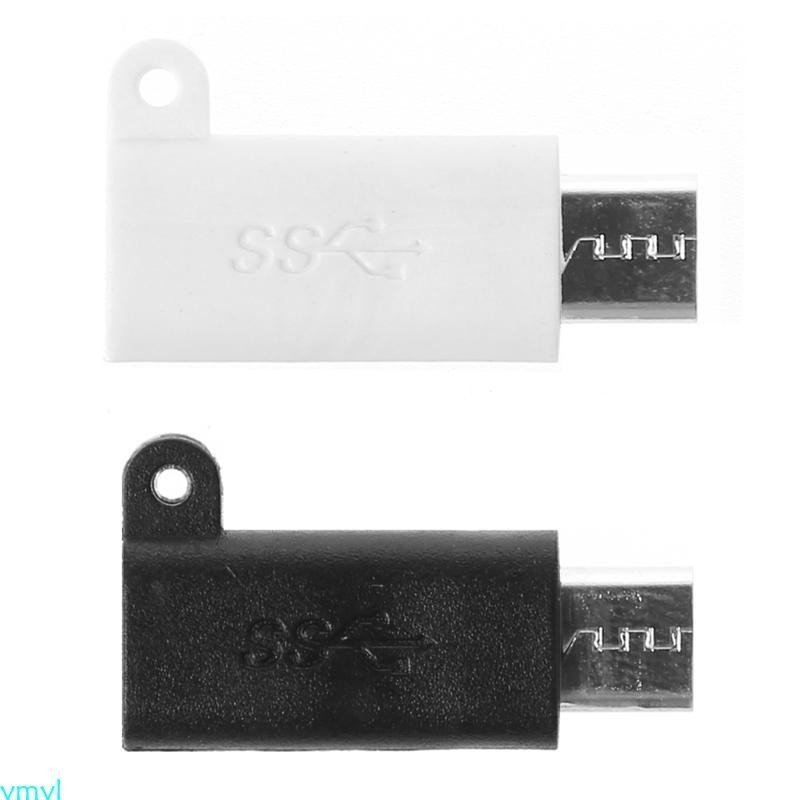 Ymyl 便攜式 Micro USB 2 0 公頭轉 USB 3 1 Type C 母頭數據適配器黑色白色