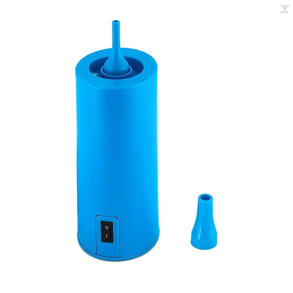 氣球泵電動氣泵便攜式氣球充氣機帶 2 個噴嘴,適用於聖誕節生日派對裝飾藍色