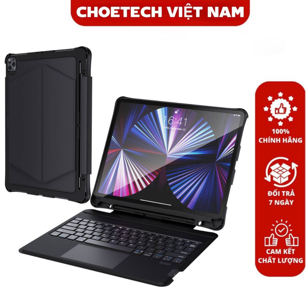 Choetech BH-015 可拆卸觸摸板鍵盤皮套適用於 12.9 英寸 Ipad Pro(正品)