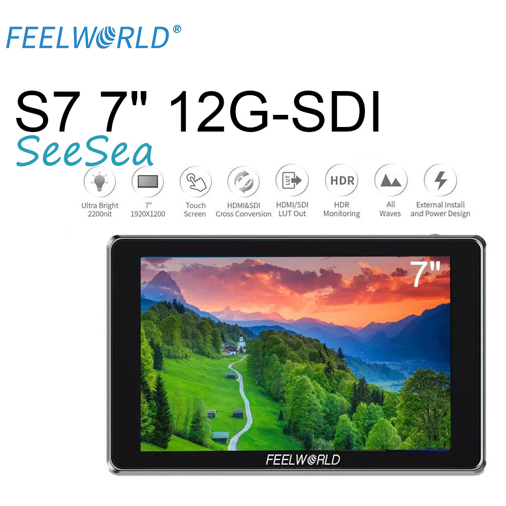 富威德FEELWORLD S7 7英寸 12G-SDI 4k高亮相機監視器 攝影攝像導演顯示器