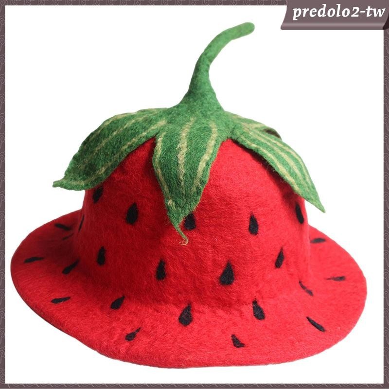 [PredoloffTW] 草莓帽冬季舒適女孩萬聖節服裝禮服帽子