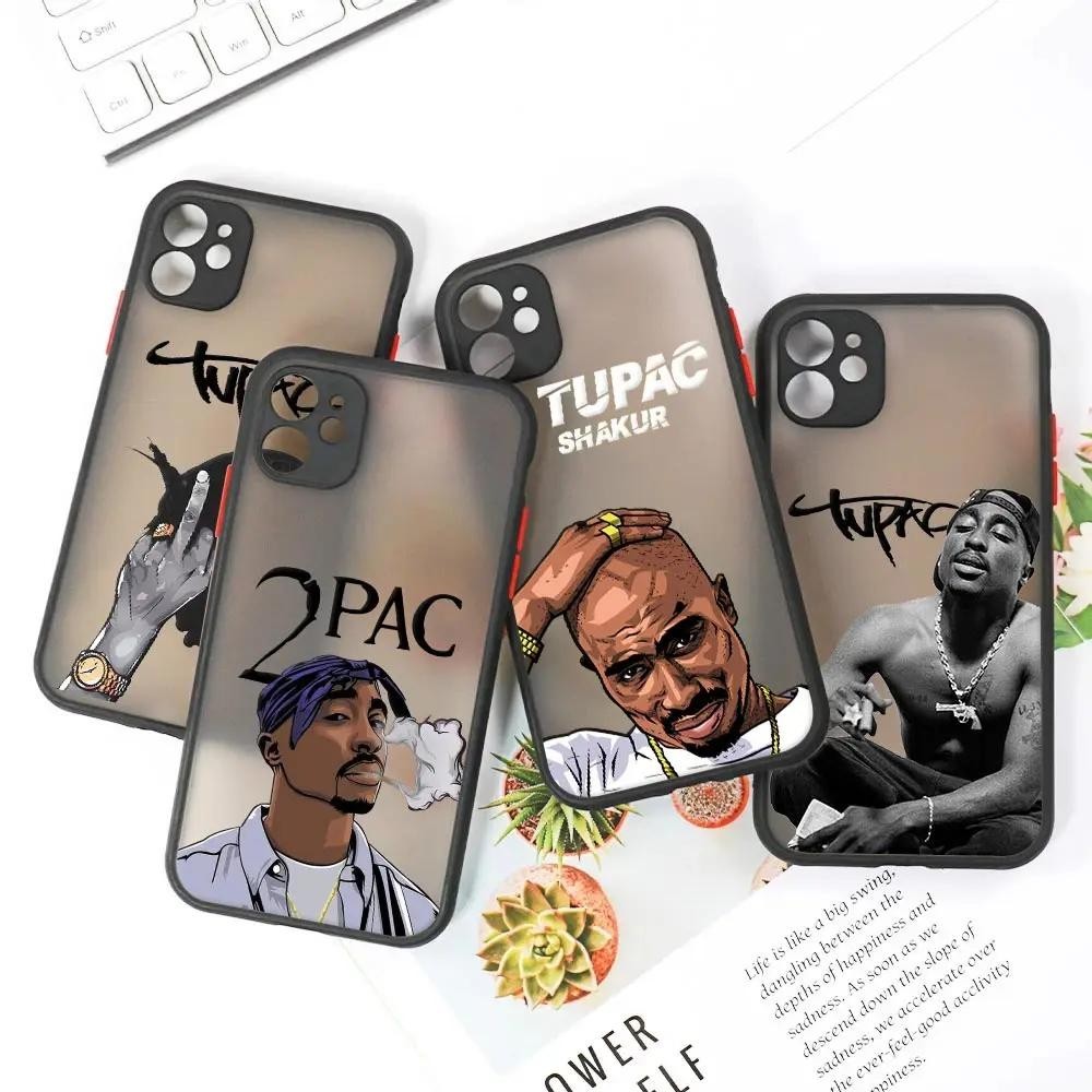2pac Rapper Tupac 手機殼適用於 iphone 15 11 12 13 14 Pro Max 迷你啞光外