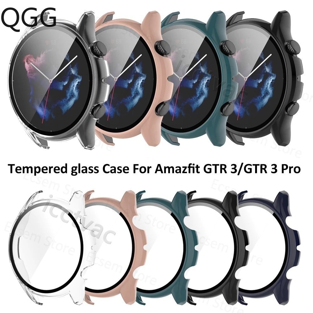 華米GTR3/GTR3 PRO通用一件式殼 (pc+強化玻璃) 雙色外殼 PC防刮表框 一件式錶殼全包防摔手錶保護套