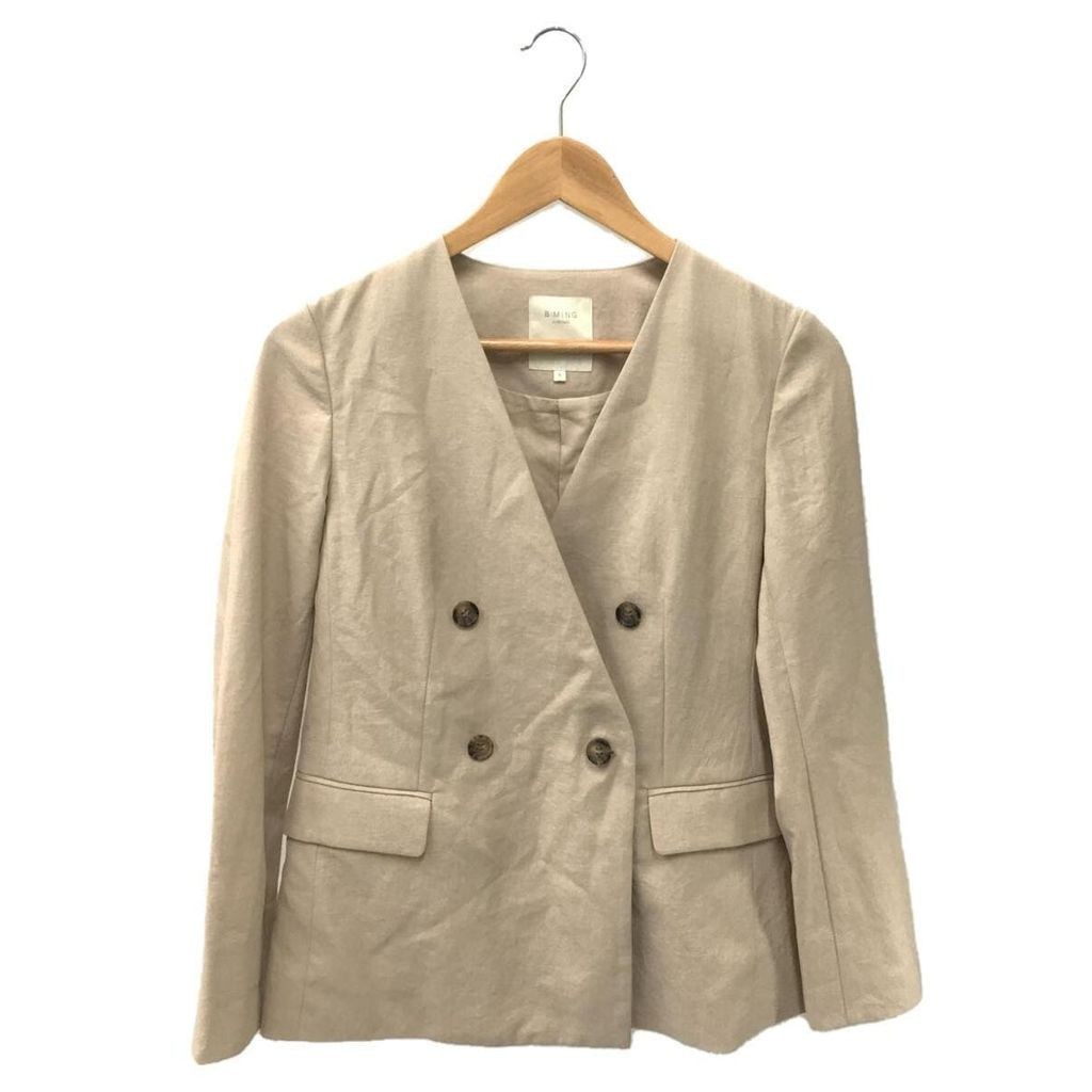 BEAMS 夾克外套22ss 淺褐色 聚酯纖維 純色 麻 日本直送 二手