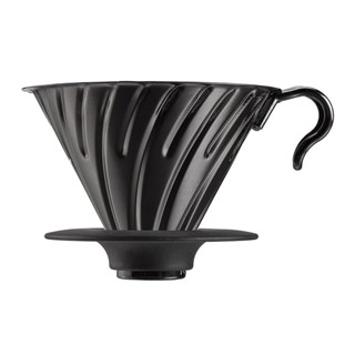 HARIO (ハリオ) V60 金属滤杯 咖啡滤杯 1~4杯用 亚光黑色 VDMR-02-MB 9.0×14.5×12.