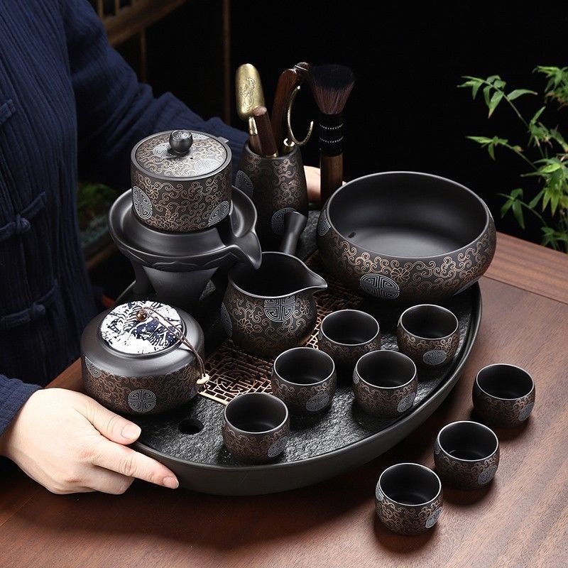 JH 現貨 陶瓷茶具組  紫砂茶具組  自動茶具組 泡茶神器  磁吸泡茶壺  泡茶組 磁吸茶壺 懶人茶具  功夫茶具組