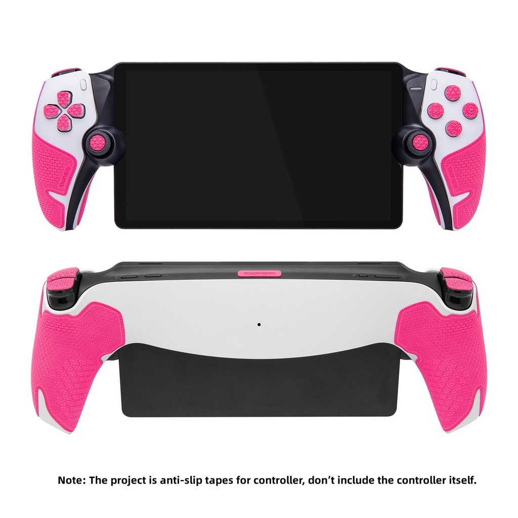 粉色 TALONGAMES 控制器手柄兼容 PlayStation Portal、防滑、按鈕、PS5 門戶手柄的紋理皮膚