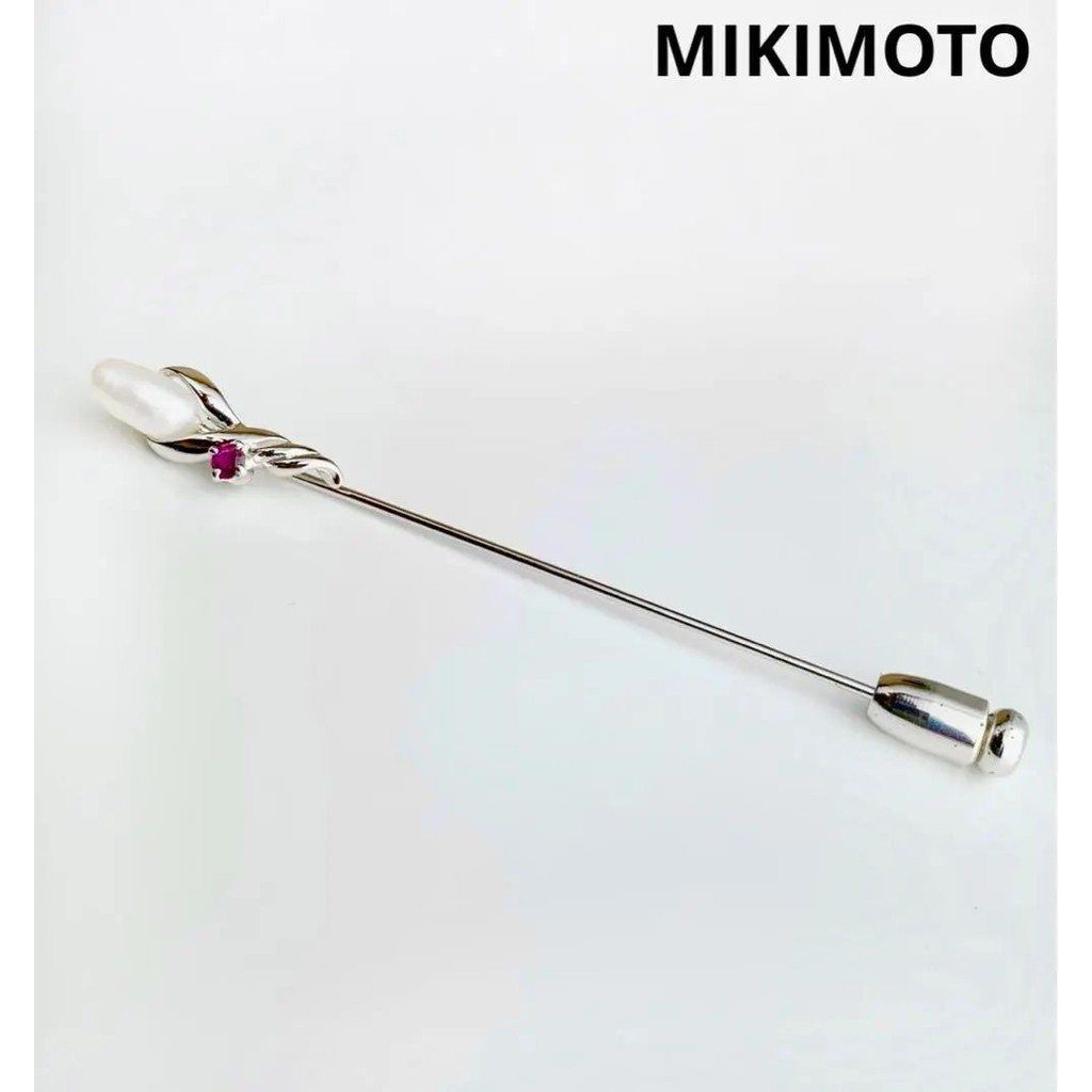 Mikimoto 胸針 銀 珍珠 紅寶石 mercari 日本直送 二手