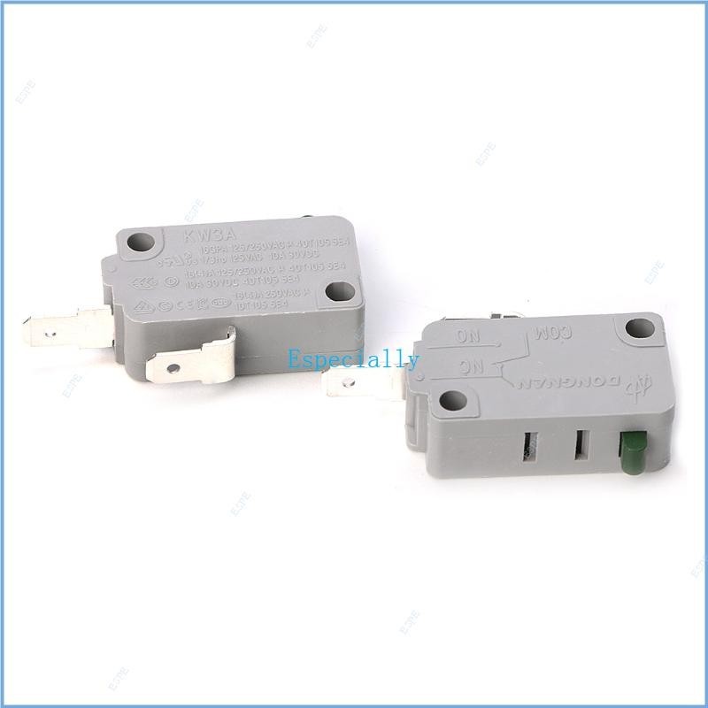 Esp 2Pcs KW3A 微波爐門微動開關適用於微波爐洗衣機電飯煲 16A 250V 3 Pins 常開