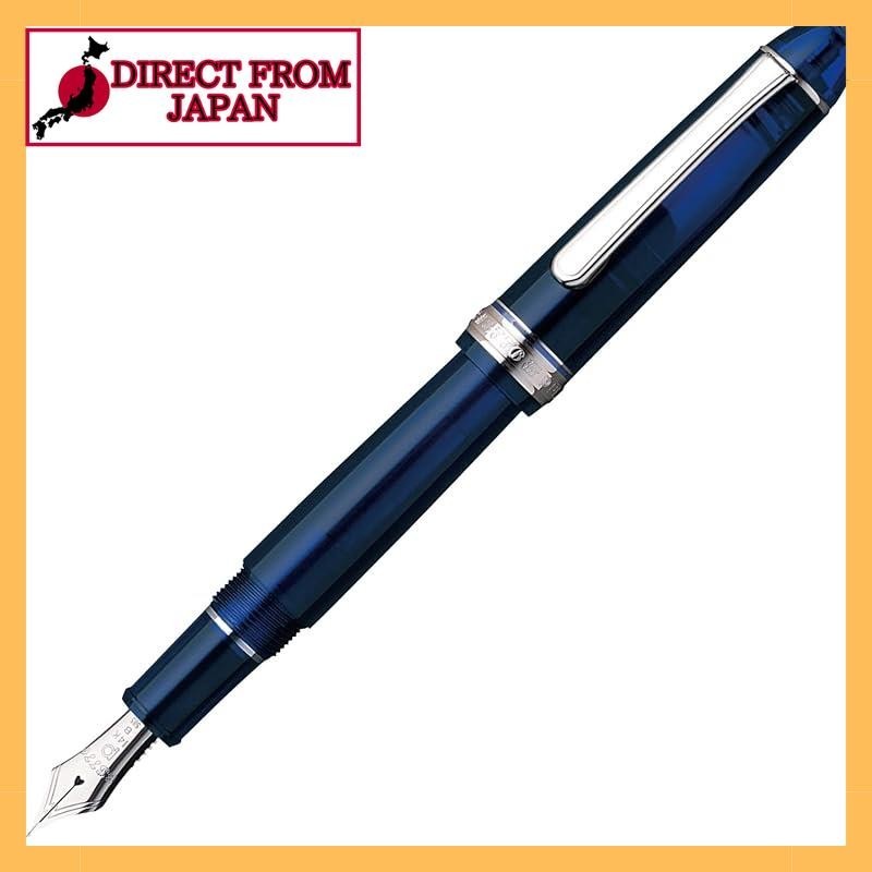 白金鋼筆  B 粗體 3776 世紀 無色硝化鍍層 夏爾迪藍 PNB-18000CR 51-4 雙用式 正規進口商品