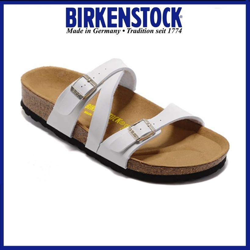 BIRKENSTOCK 勃肯男士/女士經典軟木人字拖沙灘休閒鞋 Salina 系列白色 34-41。