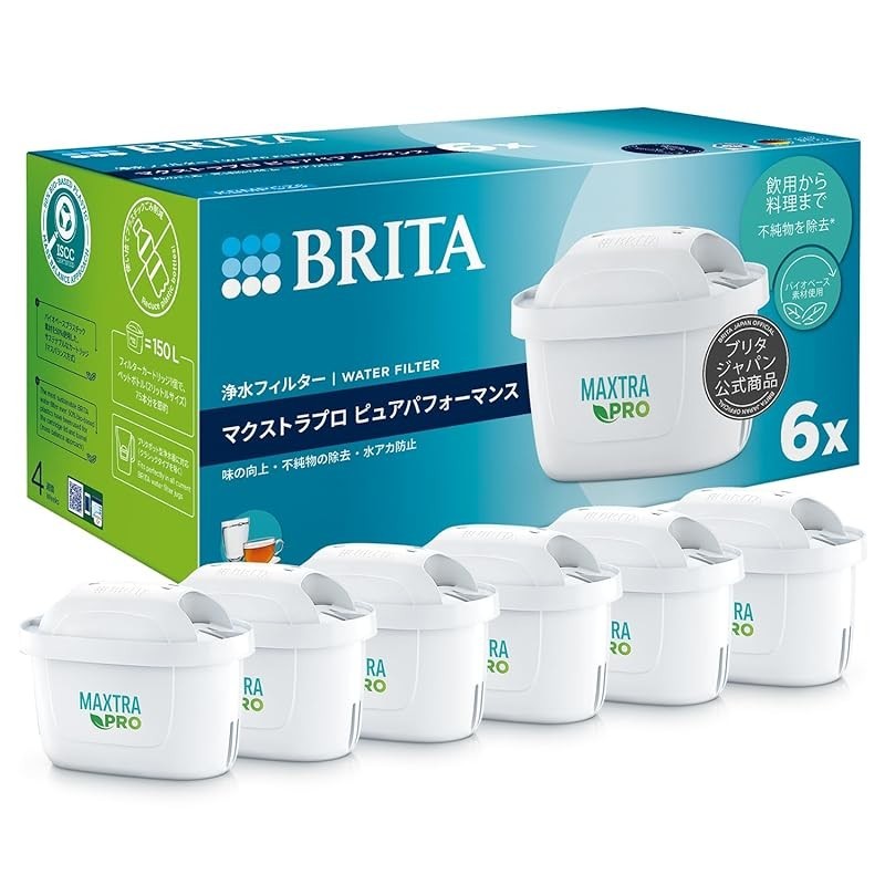 【日本直接发货】Brita 碧然德 Maxtra Pro Pure Performance 净水器滤芯替换件，6 个装