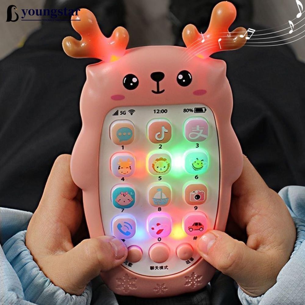 Youngstar 嬰兒電話玩具音樂聲音電話睡眠玩具帶牙膠模擬電話兒童嬰兒早教玩具兒童 N7R6
