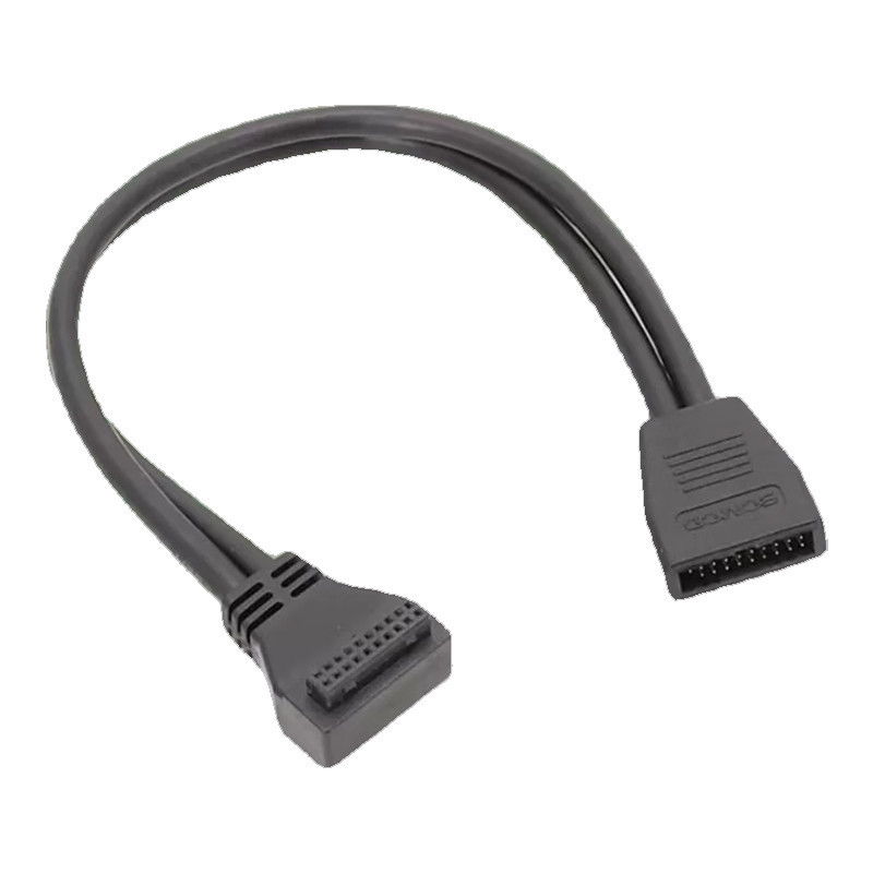 Usb3.0 90 度角或直主板前連接器 19/20Pin 公對母延長線,用於主板