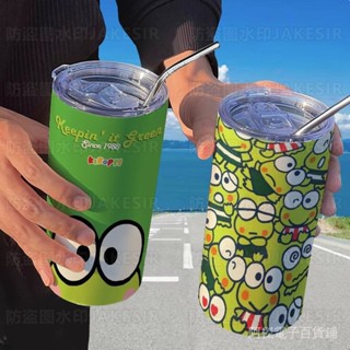 【特價秒發】大眼蛙三麗鷗保溫杯 帶吸 管隨手杯 咖啡杯ins高顏值便攜學生水杯 食品級環保