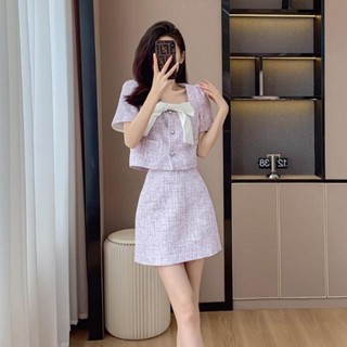 ⭐LOVELY愛出貨⭐小個子法式洋氣小香風短外套女2024新款高階感時尚名媛兩件套套裝東大門款 韓系 韓款 小香風