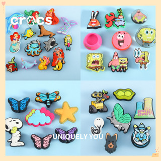 Crocs 鞋釦 海綿寶寶鞋釦 卡通蝴蝶鞋花 美人魚洞洞鞋配件 海底動物鞋釦 卡駱馳鞋釦 生日禮物 DIY洞洞鞋配件