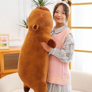 【臺灣出貨】 趴款水豚卡皮巴拉抱枕女生睡覺床上抱睡公仔長條枕毛絨玩具布娃娃