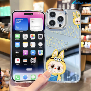 開心拉布布iphone16promax大孔13pro防摔12pro硬殼11promax鏡面14plus手機殼15Pro