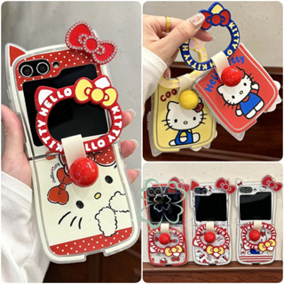 SAMSUNG 可愛貓耳蝴蝶結戒指架軟殼三星 Galaxy Z Flip 6 Z Flip 5 Z Flip 4 Z F