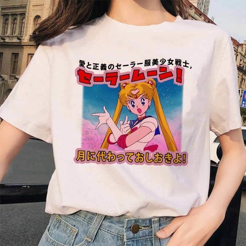 Sailor Moon T shirt夏季美少女戰士卡通字母新款休閒薄款上衣女moxuan888