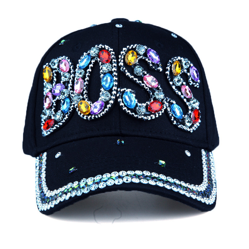 新款帽子女韓版潮鑲鑽棒球帽字母點鑽鴨舌帽戶外遮陽防晒帽女帽子