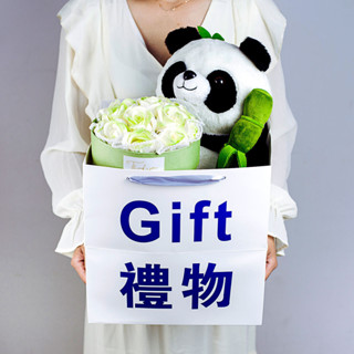 竹筒熊貓 香皂花 玫瑰花 送女生 朋友 閨蜜 生日禮物 520情人節 創意禮品
