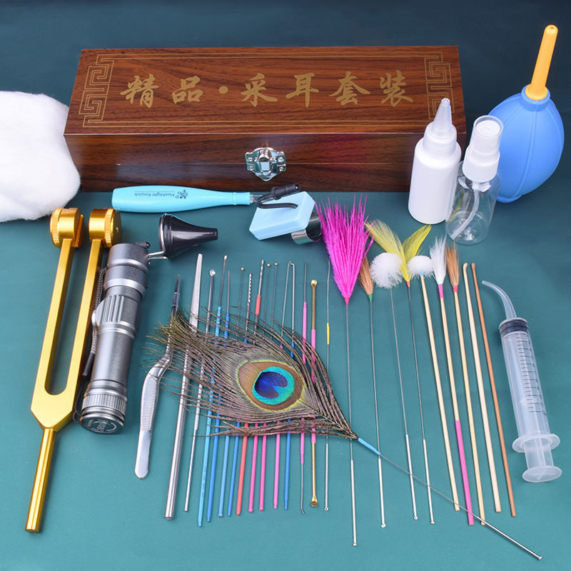 Ear-picking tool box set technician's ear-piercing feath採耳工具