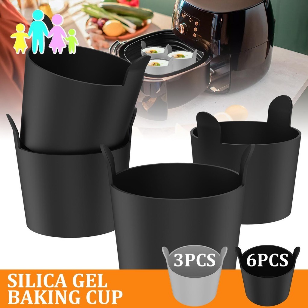 6 件裝空氣炸鍋蛋模矽膠煮蛋器可重複使用微波爐煮蛋器不粘荷包蛋杯不含 BPA 煮蛋器杯矽膠煮蛋杯洗碗機 SHOPTKC4