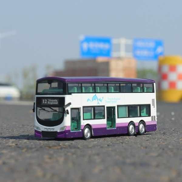 玩具模型車合金仿真公交巴士1雙層大巴回力聲光兒童汽車捷運拼裝