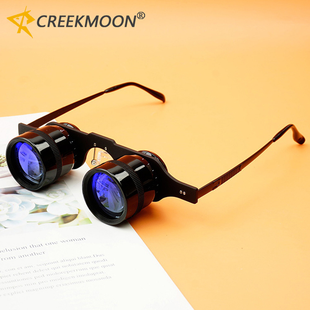 Creekmoon 超輕閃光夜視雙筒望遠鏡眼鏡釣魚望遠鏡玻璃男士 10 倍變焦放大鏡用於狩獵戶外工具