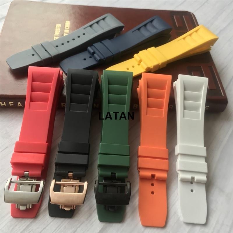 LATAN-天然矽膠錶帶適配RICHARD MILLE 理查德米勒手錶帶柔軟矽膠/環保