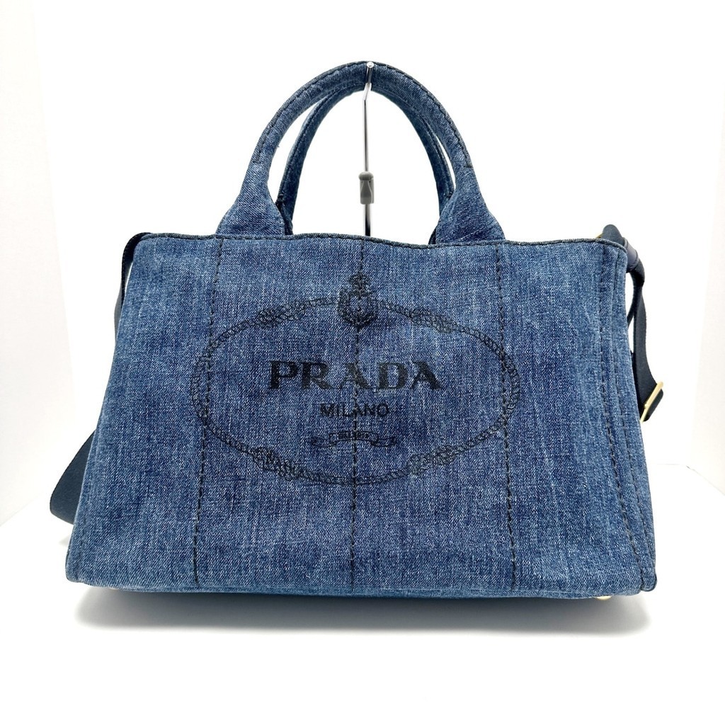 二手 PRADA 托特包 Canapa B2642B 丹寧布 Brandear