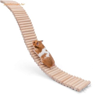 GUADALUPE倉鼠爬梯,木製的可彎曲倉鼠吊橋,寵物籠子裝飾易於安裝多功能倉鼠棲息地玩具龍貓