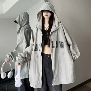 防曬外套女2023年夏季新款韓版連帽開衫防曬服休閒寬鬆薄款風衣潮