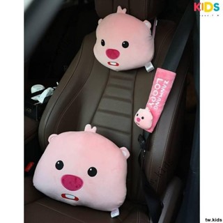 🔥熱銷#可愛Loopy粉色小海狸露比毛絨抱枕車用頸枕 頭枕腰靠女生車裝飾 JEfV