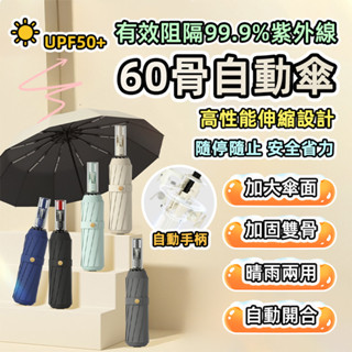 [臺灣發貨]新款節節收雨傘 晴雨兩用 陽傘 傘下降溫 晴雨傘 黑膠傘 自動傘 安全機制不回彈 分段收傘 #BD998