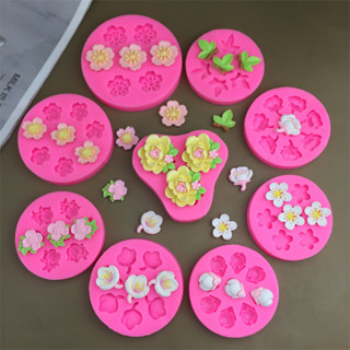 多種櫻花桃花形矽膠模具,用於 DIY 糖蛋糕巧克力裝飾烘焙模具